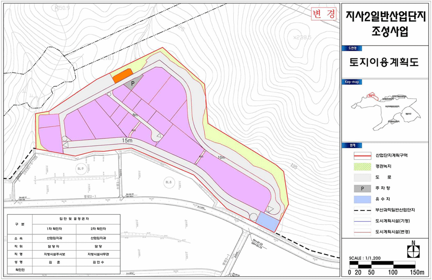 지사2일반산업단지 토지이용계획도. 이미지를 클릭하면 더 큰 이미지를 보실수 있습니다