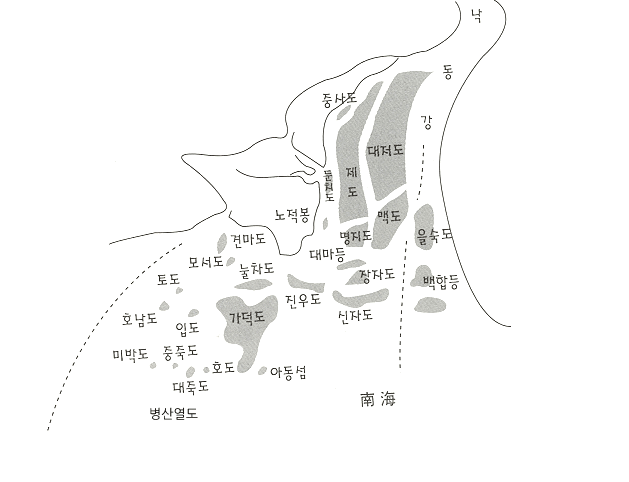 가덕도 섬 지도 이미지 - 낙동강 : 대저도, 맥도, 을숙도, 백합등,  제도, 명지도,중사도, 둔치도, 노적봉, 대마등, 장자도, 신자도, 진우도, 견마도, 모서도, 눌차도, 가덕도, 아동섬, 호도, 대죽도, 중죽도, 입도, 미박도, 호남도, 토도, 모서도, 병산열도, 南海